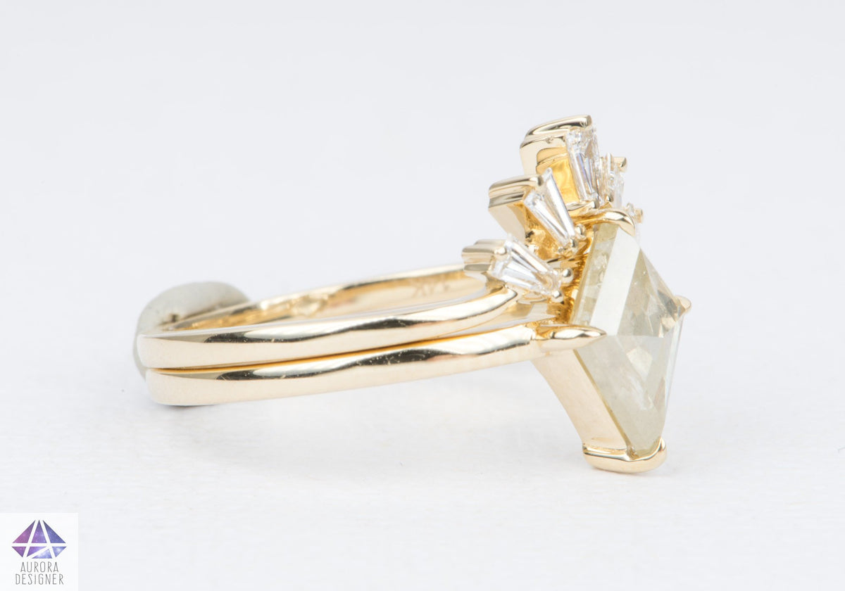 1.41ctw Salt and Pepper Diamond Bridal Set 14K Yellow Gold Wedding Band Engagement Ring AD1686S-8
