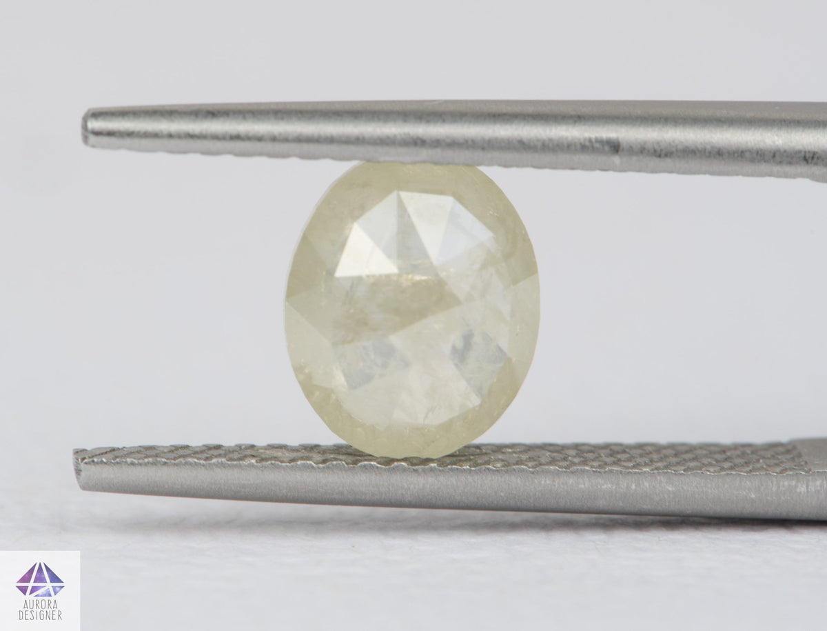 1.44ct Oval Shape Salt and Pepper Rosecut Diamond, 8.1*6.7*3.0mm SPS100