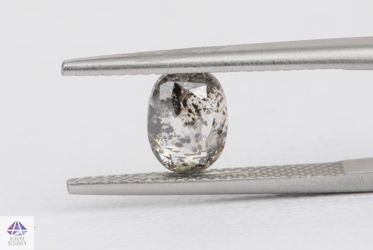 1.47ct Oval Shape Salt and Pepper Diamond, 7.7*5.7*3.6mm, SPS129