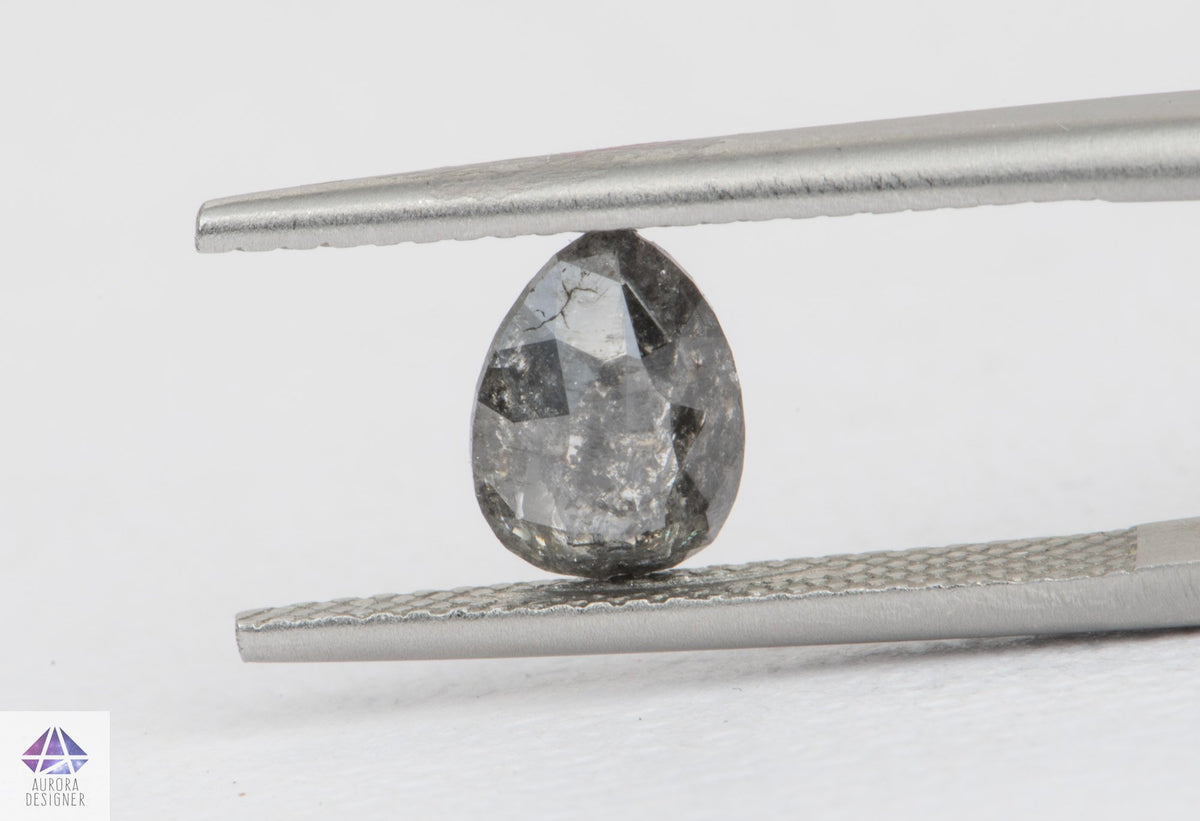 1.47ct Pear Shape Salt and Pepper Diamond, 8.1*5.9*3.8mm, SPP137