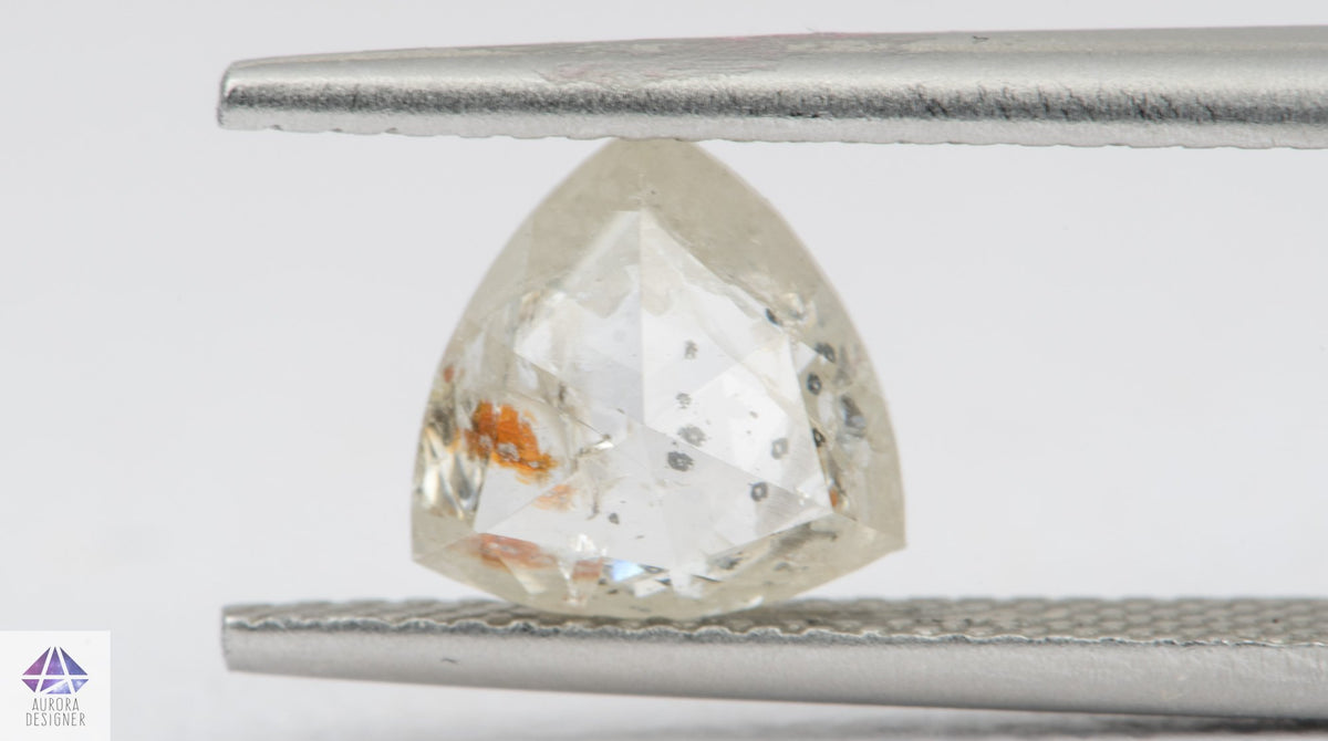 1.48ct Triangle Shape Salt and Pepper Rose Cut Diamond, 7.9*7.9*3.1mm SPT21
