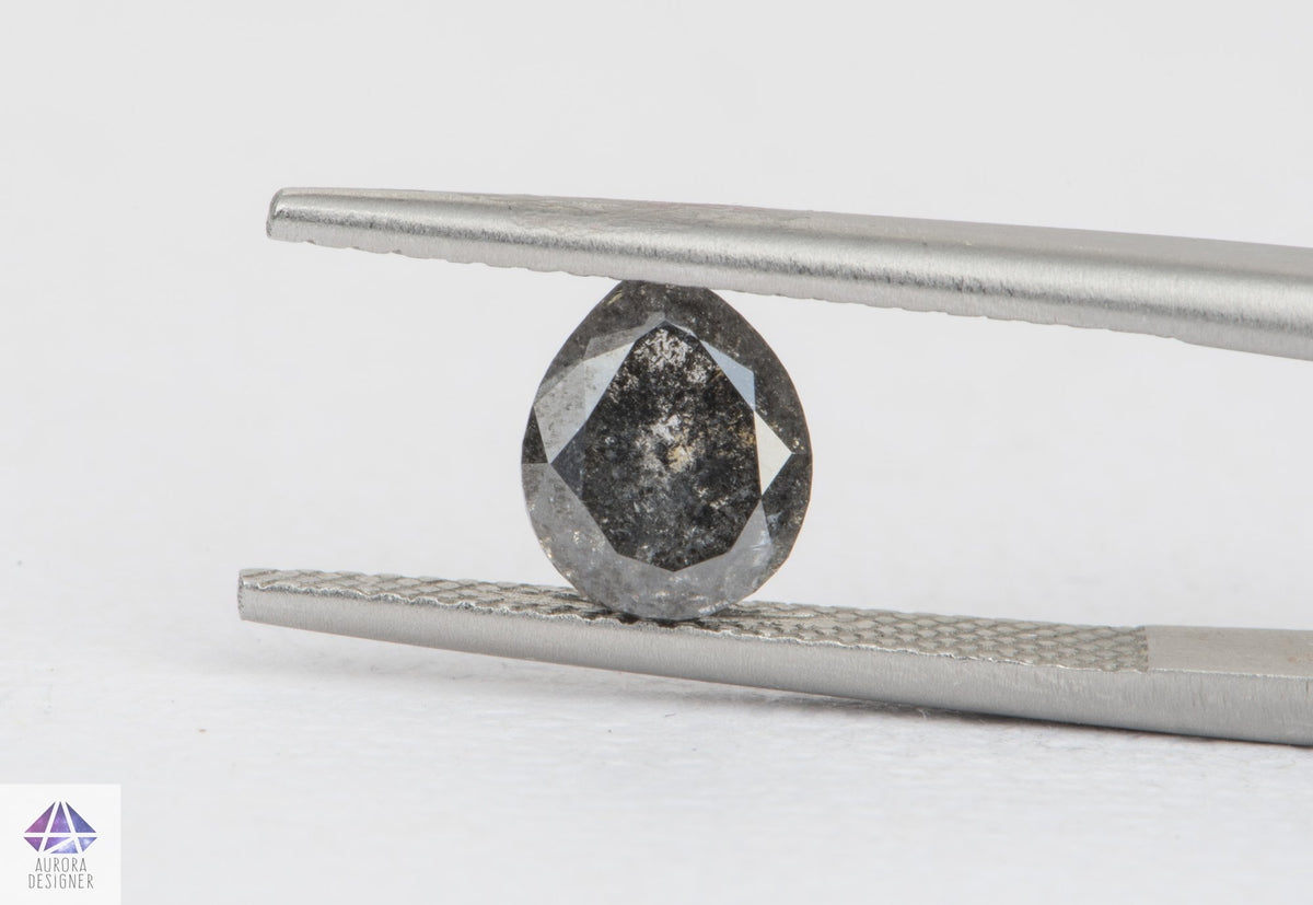 1.49ct Pear Shape Salt and Pepper Diamond, 7.3*6.2*4.1mm, SPP136