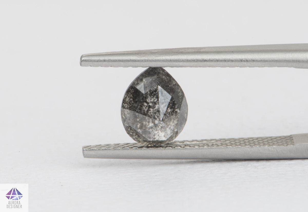 1.49ct Pear Shape Salt and Pepper Diamond, 7.3*6.2*4.1mm, SPP136