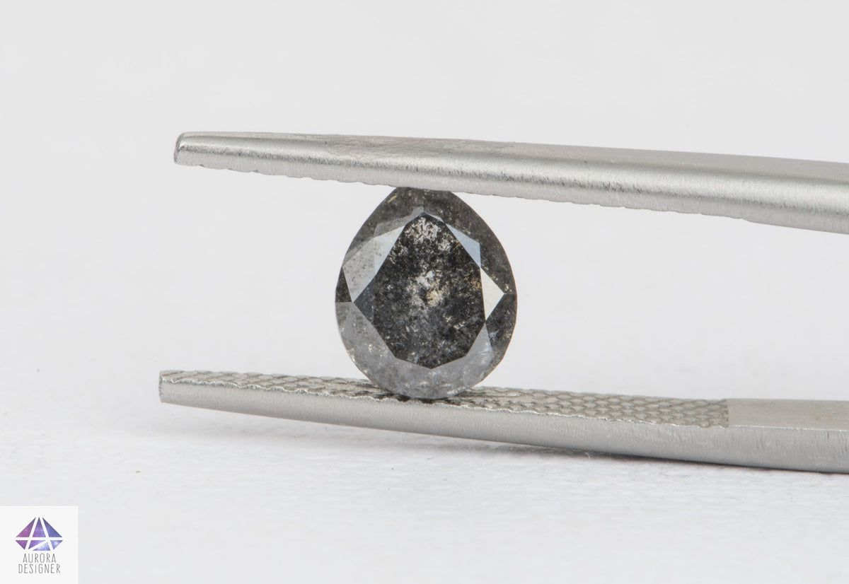 1.49ct Pear Shape Salt and Pepper Diamond, 7.3*6.2*4.1mm, SPP136