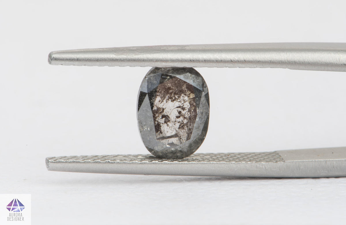 1.4ct Oval Shape Salt and Pepper Diamond, 8.1*6.0*3.0mm, SPS133