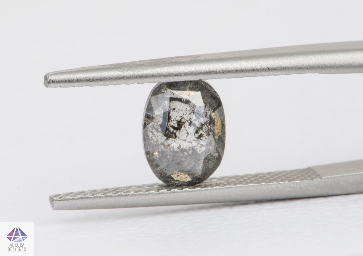 1.4ct Oval Shape Salt and Pepper Diamond, 8.1*6.0*3.0mm, SPS133