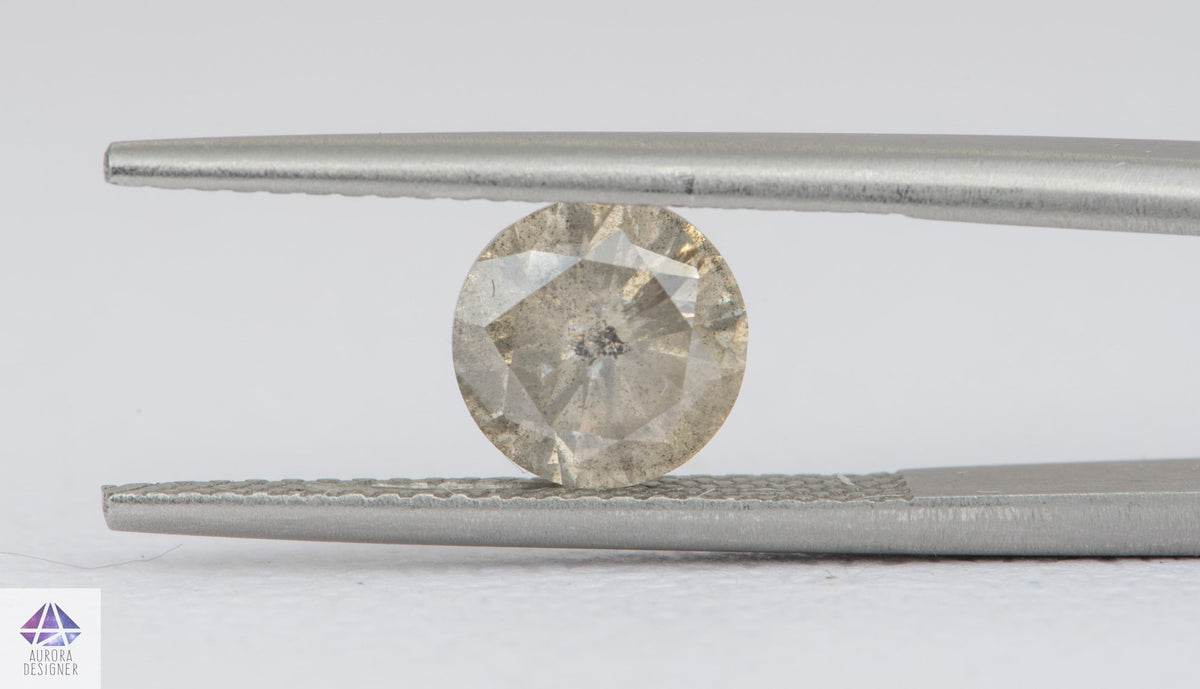 1.50ct Round Shape Salt and Pepper Diamond, 7.0*4.5mm RBC104