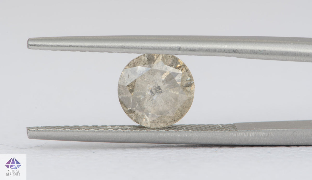 1.50ct Round Shape Salt and Pepper Diamond, 7.0*4.5mm RBC104