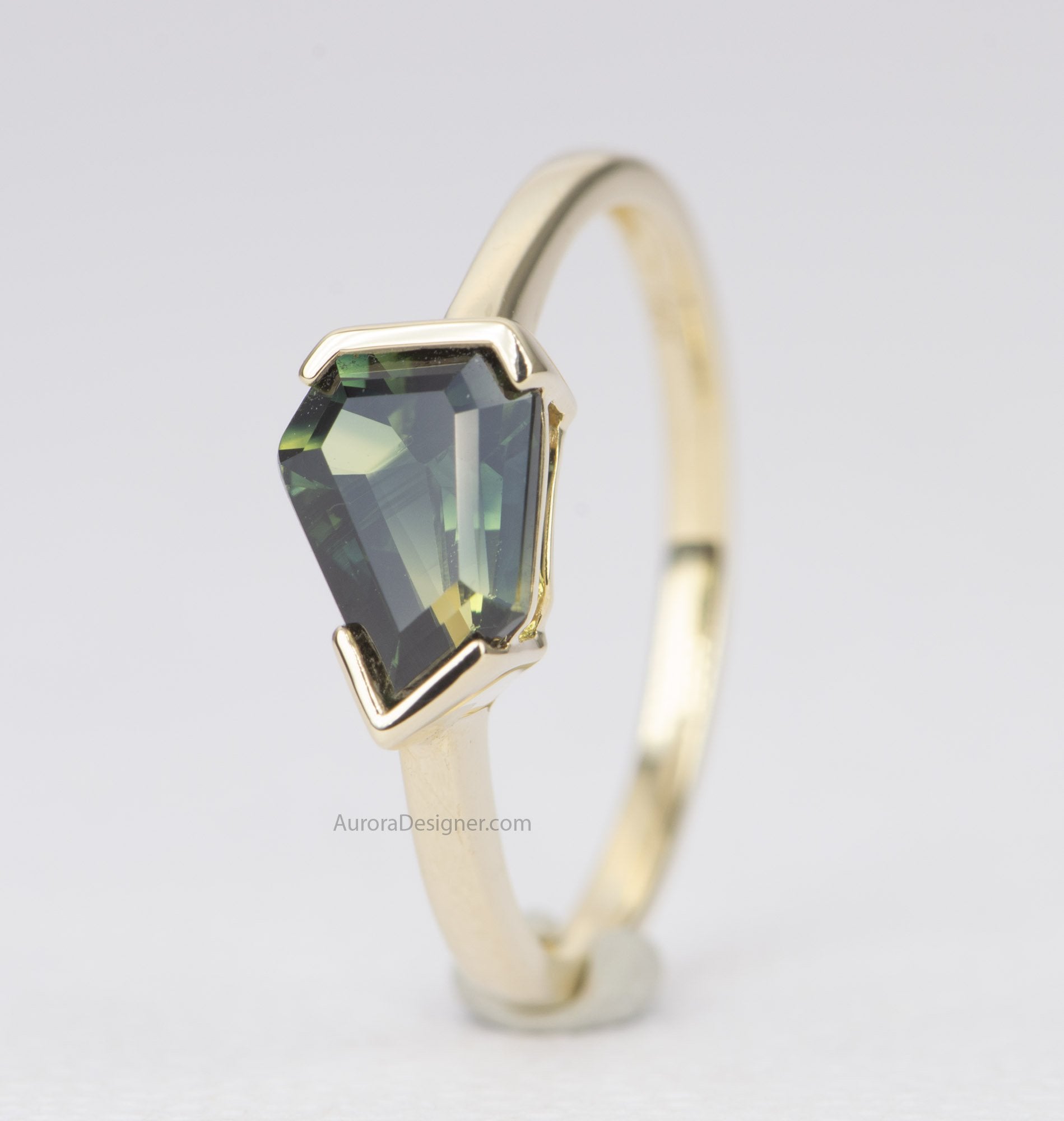 Blue green on sale parti sapphire ring