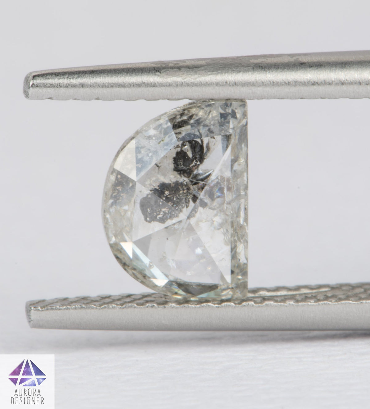 1.53ct Half Moon Shape Salt and Pepper Diamond, 8.3*5.8*3.2mm, SPG247