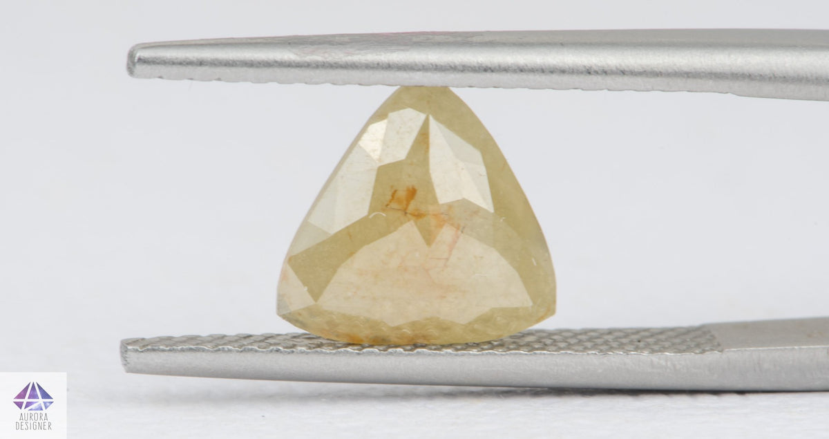 1.55ct Triangle Shape Salt and Pepper Rose Cut Diamond, 9.3*9.1mm SPT03