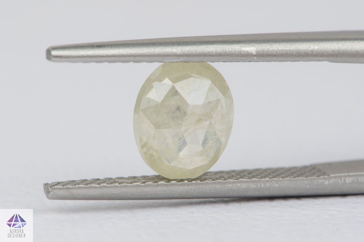 1.5ct Oval Shape Salt and Pepper Rosecut Diamond, 8.1*6.7*3.1mm SPS101
