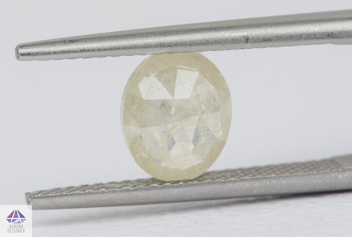 1.5ct Oval Shape Salt and Pepper Rosecut Diamond, 8.1*6.7*3.1mm SPS101
