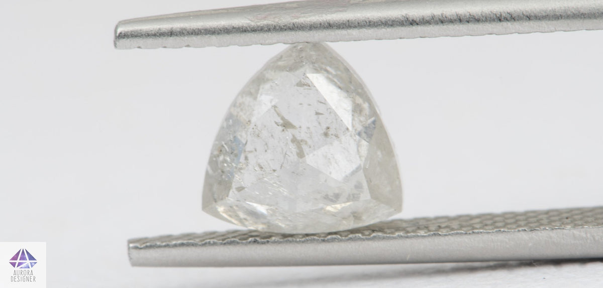 1.60ct Triangle Shape Salt and Pepper Rose Cut Diamond, 7.8*7.7*3.1mm SPT19