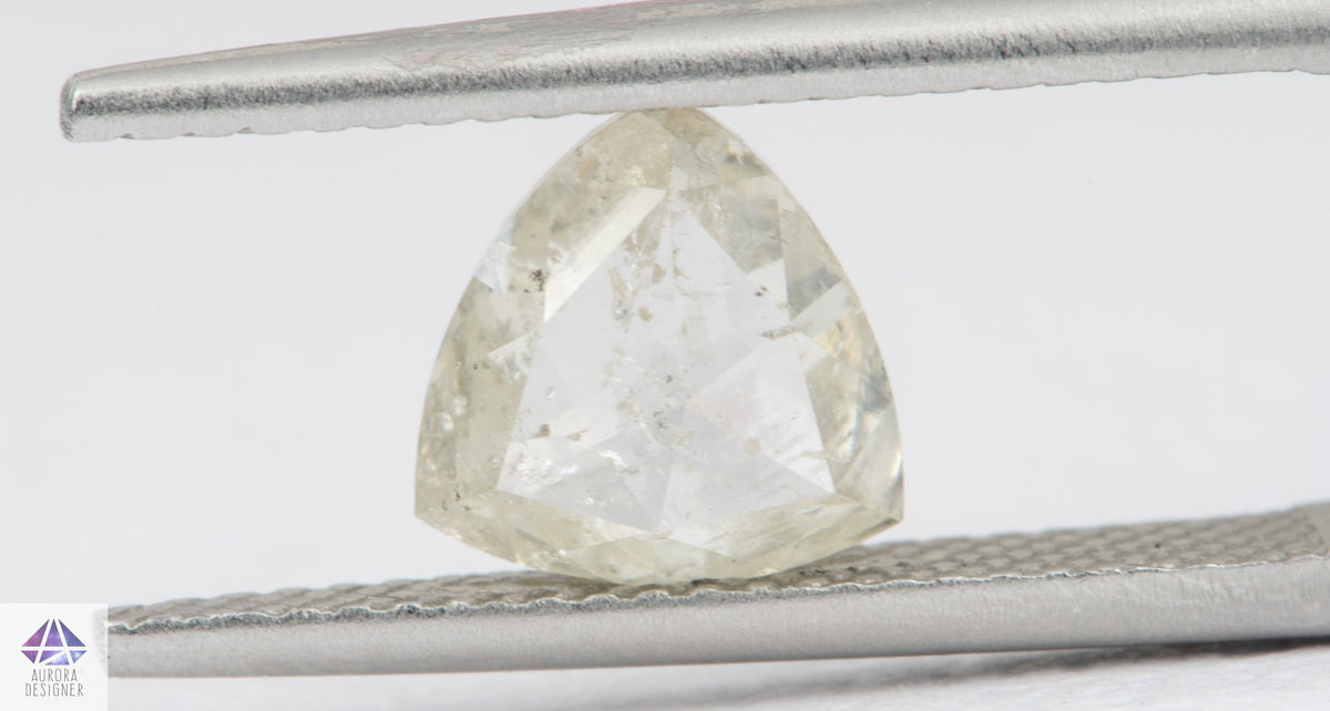 1.62ct Triangle Shape Salt and Pepper Rose Cut Diamond, 7.9*7.7*3.2mm SPT20