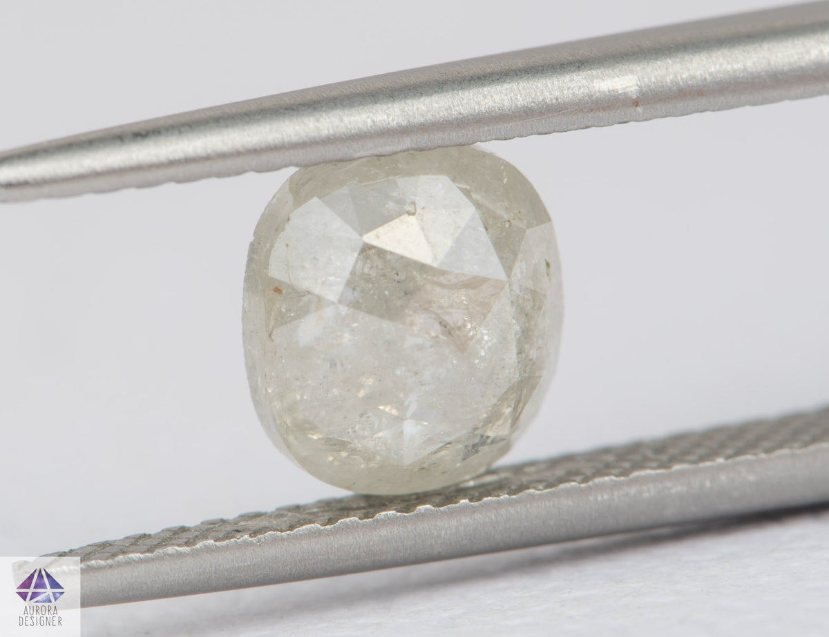 1.68ct Oval Shape Salt and Pepper Rosecut Diamond, 7.3*6.7*3.6mm SPS105