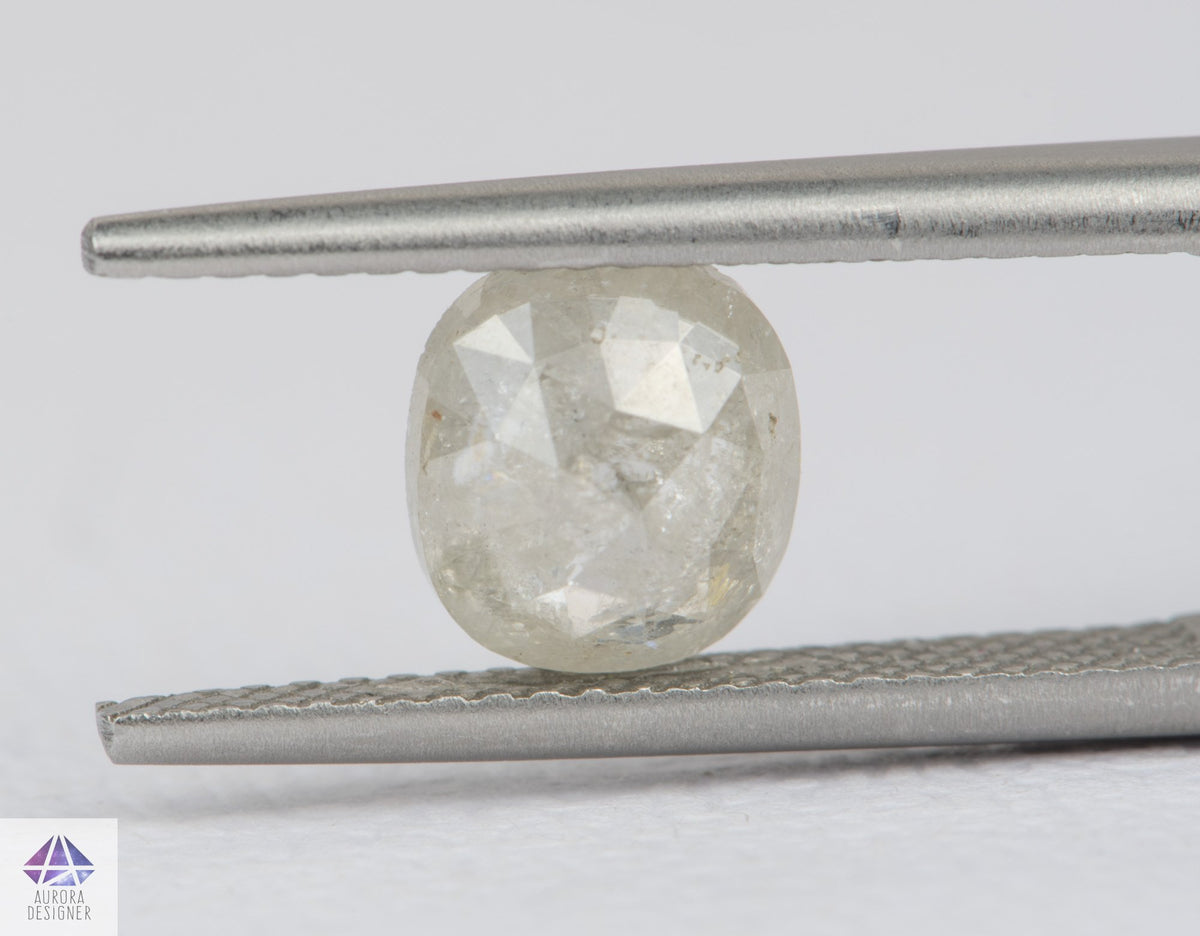 1.68ct Oval Shape Salt and Pepper Rosecut Diamond, 7.3*6.7*3.6mm SPS105