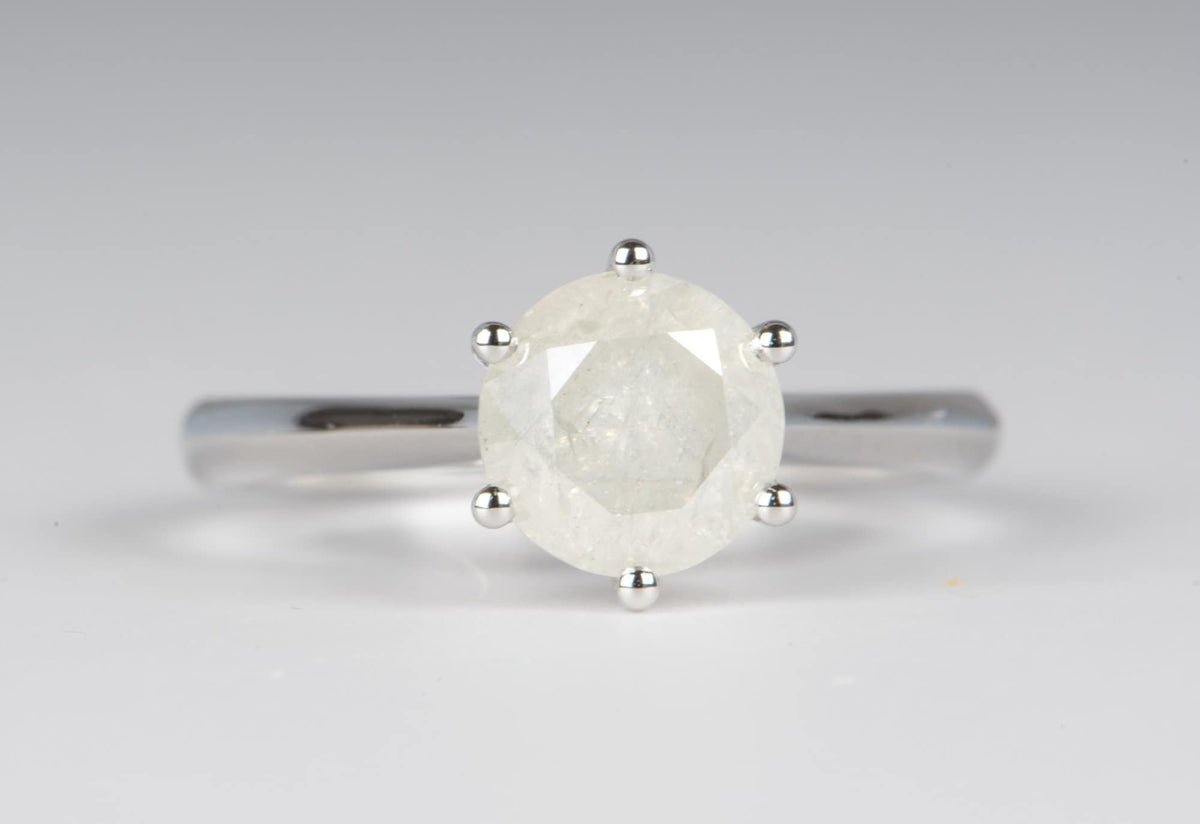 1.72ct Opalescent Fancy White Diamond 14K White Gold Engagement Ring R6042