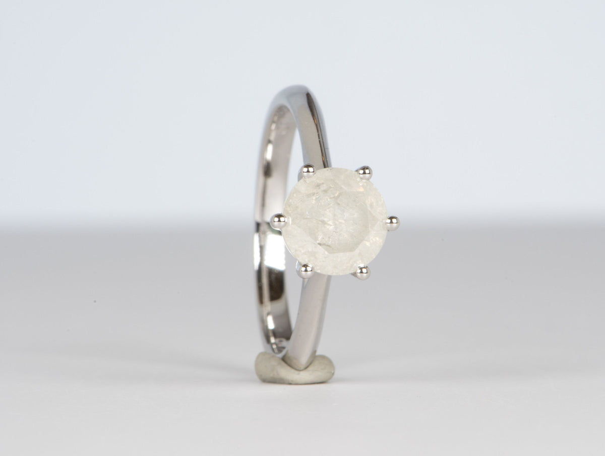 1.72ct Opalescent Fancy White Diamond 14K White Gold Engagement Ring R6042