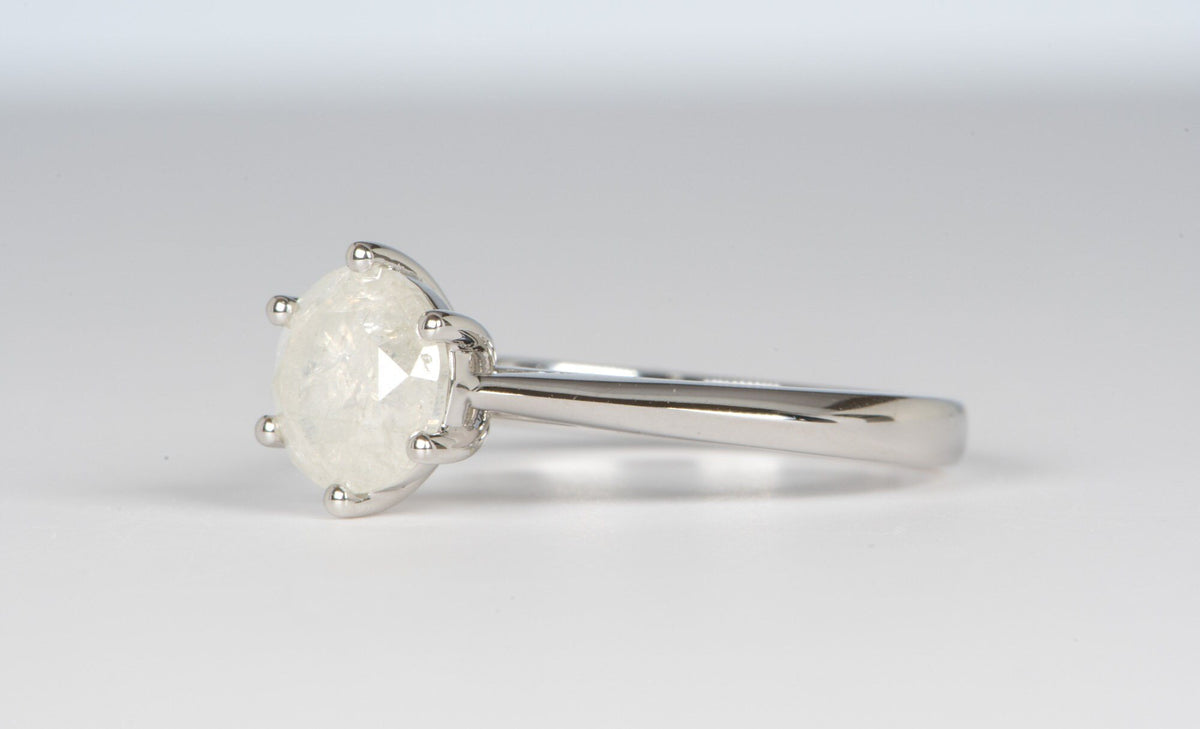 1.72ct Opalescent Fancy White Diamond 14K White Gold Engagement Ring R6042