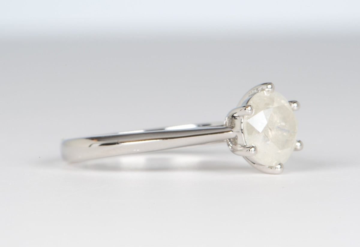 1.72ct Opalescent Fancy White Diamond 14K White Gold Engagement Ring R6042