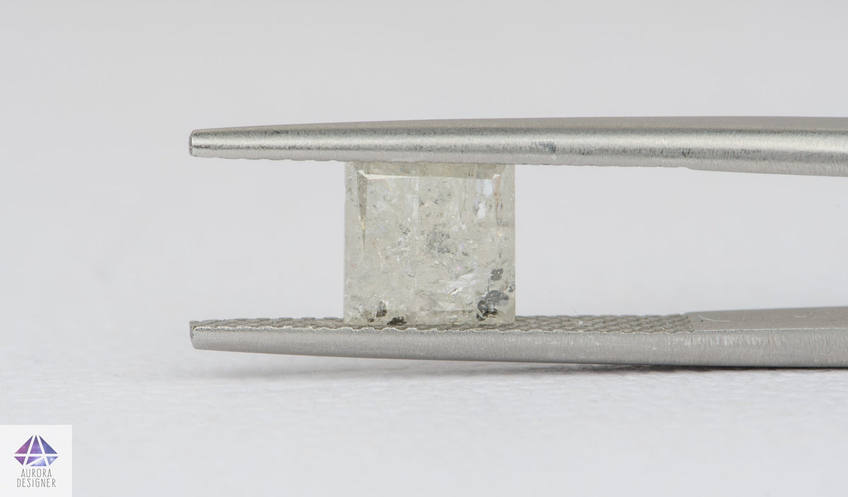 1.73ct Square Shape Salt and Pepper Rosecut Diamond, 6.5*6.5*4.6mm SPS34