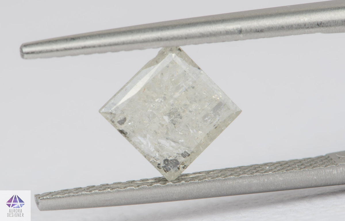 1.73ct Square Shape Salt and Pepper Rosecut Diamond, 6.5*6.5*4.6mm SPS34