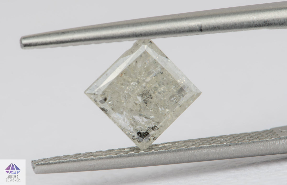 1.73ct Square Shape Salt and Pepper Rosecut Diamond, 6.5*6.5*4.6mm SPS34