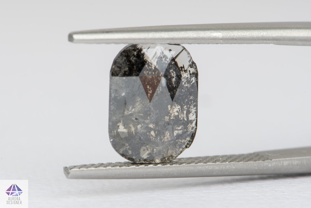 1.7ct Salt and Pepper Rosecut Diamond, 10.6*8.2*1.7mm SPS43