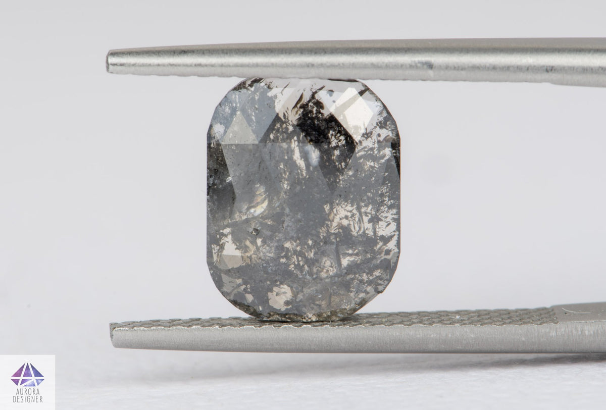 1.7ct Salt and Pepper Rosecut Diamond, 10.6*8.2*1.7mm SPS43