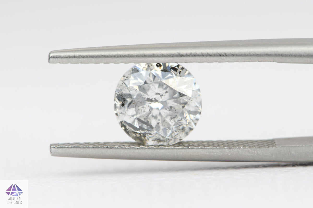1.92ct Round Shape Salt and Pepper Diamond, 7.6*5.1mm RBC59