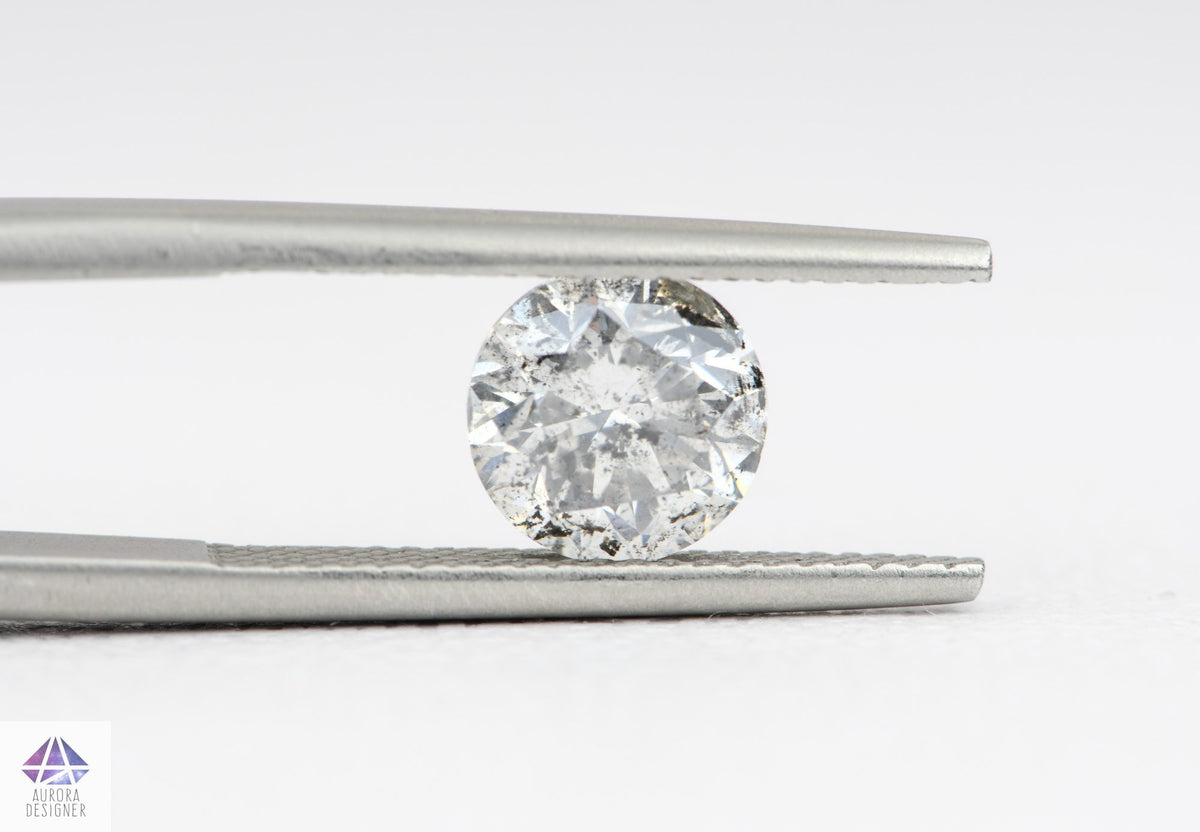 1.92ct Round Shape Salt and Pepper Diamond, 7.6*5.1mm RBC59