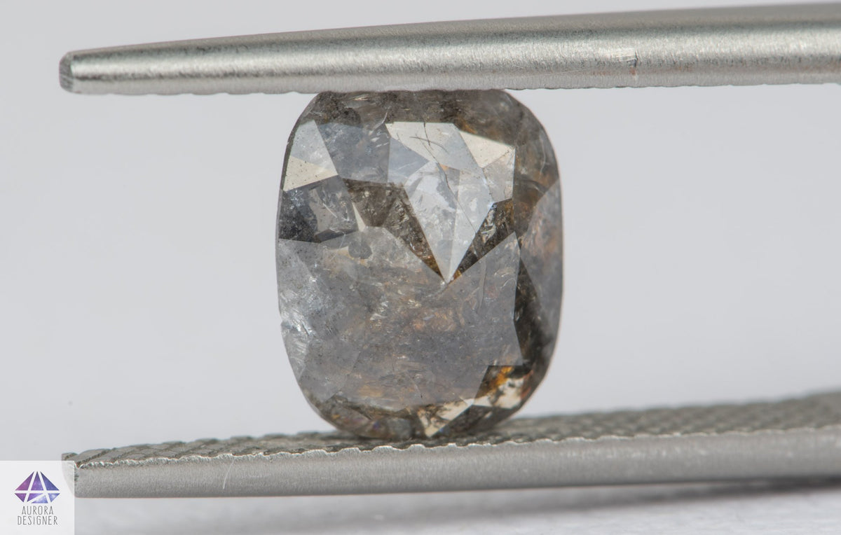 1.9ct Salt and Pepper Rosecut Diamond, 9.0*7.3*3.4mm SPS111