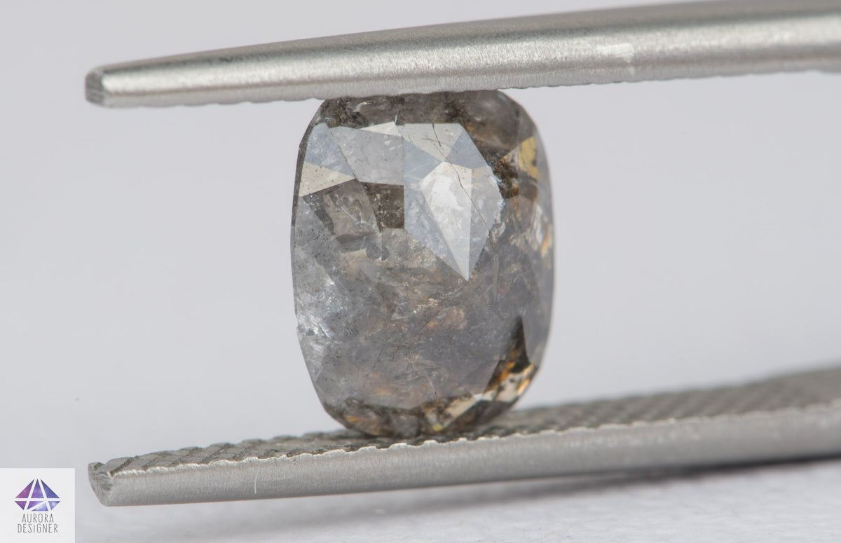 1.9ct Salt and Pepper Rosecut Diamond, 9.0*7.3*3.4mm SPS111