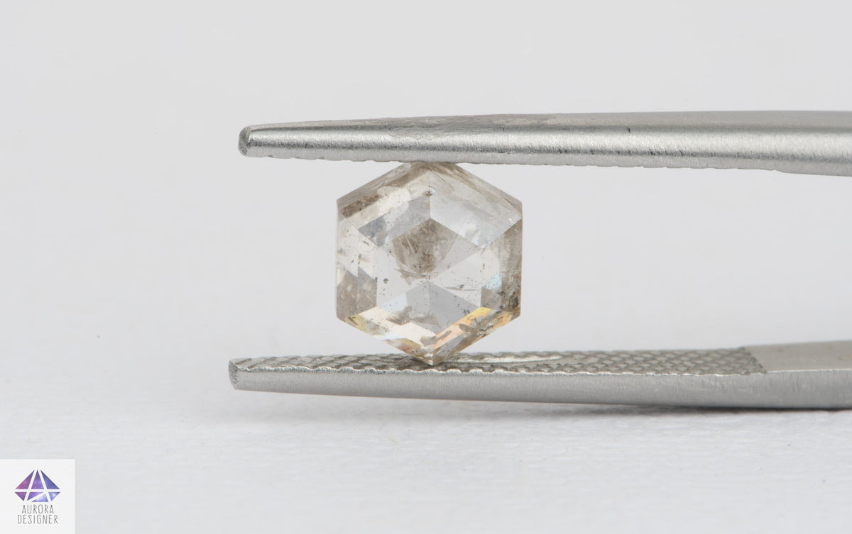 2.12ct Hexagon Shape Salt and Pepper Diamond, 7.8*6.8*4.3mm, SPH180
