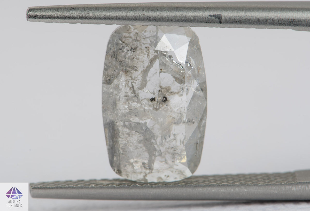 2.22ct Salt and Pepper Rosecut Diamond, 11.7*7.6*2.3mm SPS120