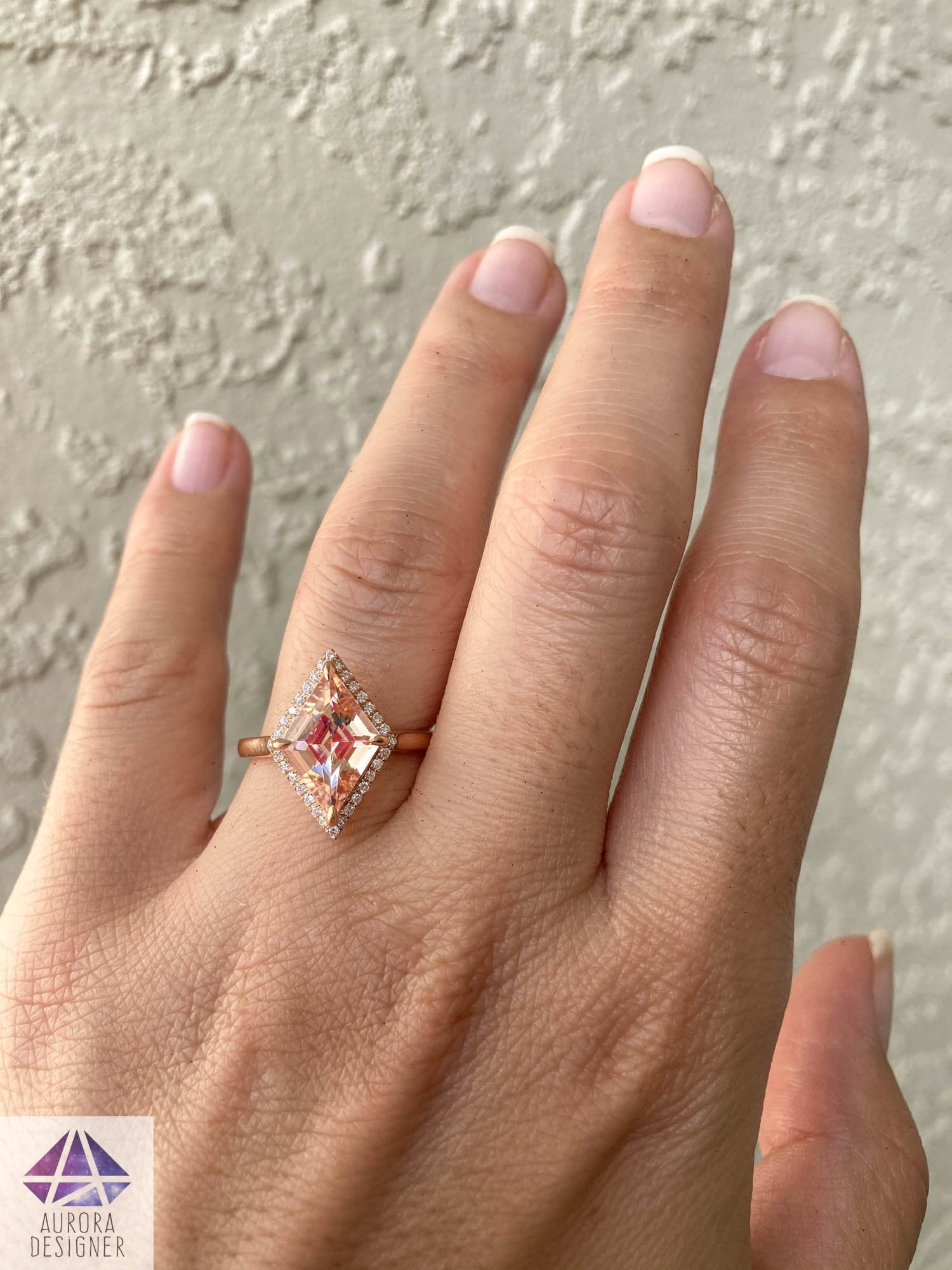 Dainty Oval Cut Pink Morganite Engagement Ring 14k Rose Gold 3