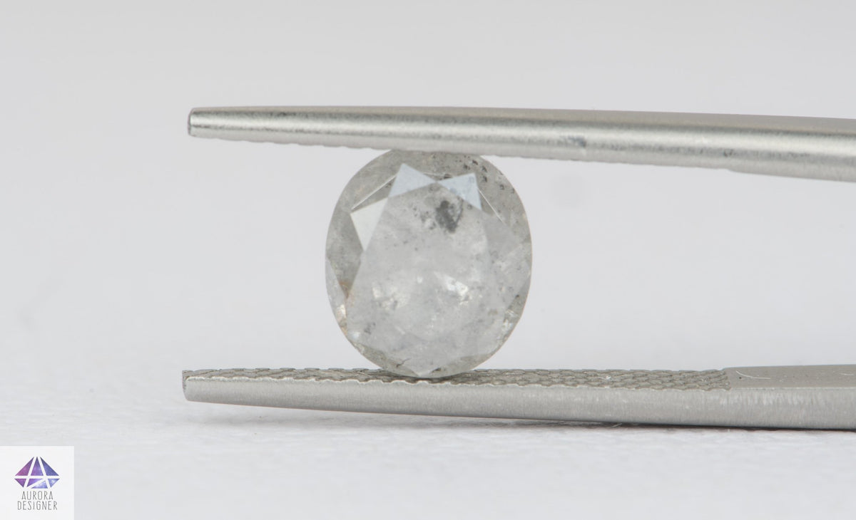2.53ct Oval Shape Salt and Pepper Rosecut Diamond, 8.1*7.2*5.0mm SPS49