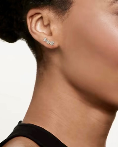 Custom Listing for Kelly*** 0.5ctw Diamond Ear Climbers 14K White Gold Jo Dane