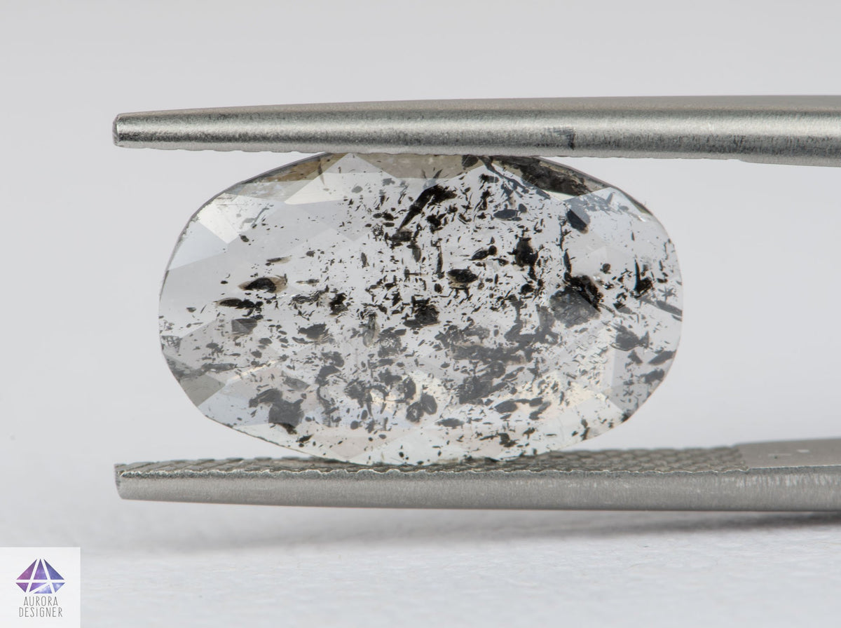 2.69ct Salt and Pepper Rosecut Diamond, 15.4*9.9*1.8mm SPS70