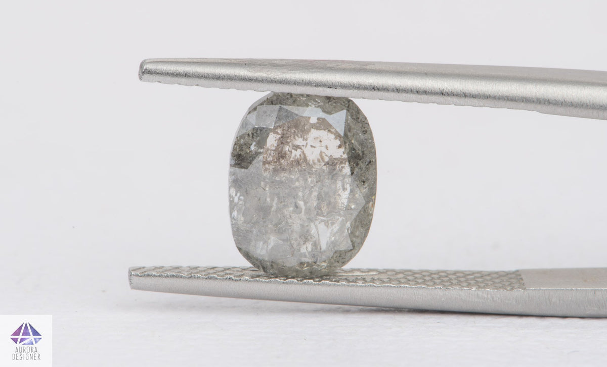 2.7ct Oval Shape Salt and Pepper Diamond, 9.4*7.3*4.1-0mm, SPS128