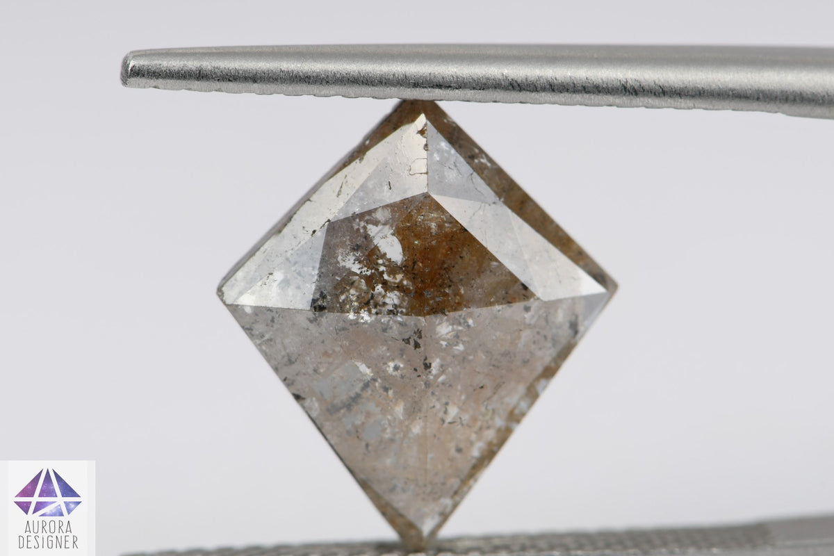3.07ct Kite Shape Salt and Pepper Diamond, 13.9*12.0*2.8mm SPG60