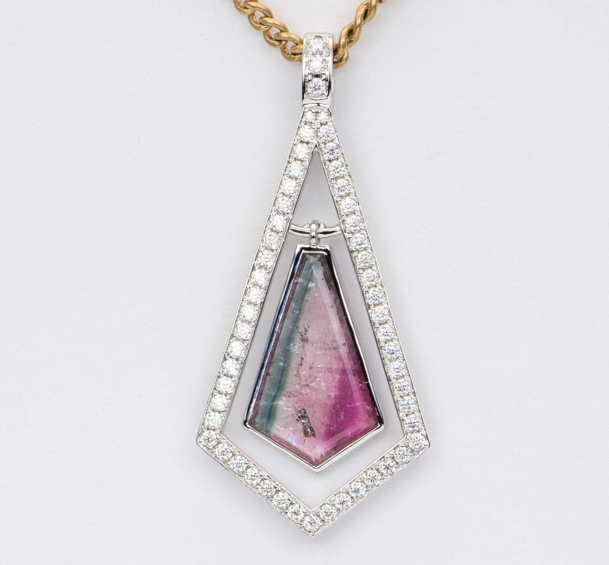 Aurora Designer - 4.18ct Shield Shape Bi-Color Tourmaline