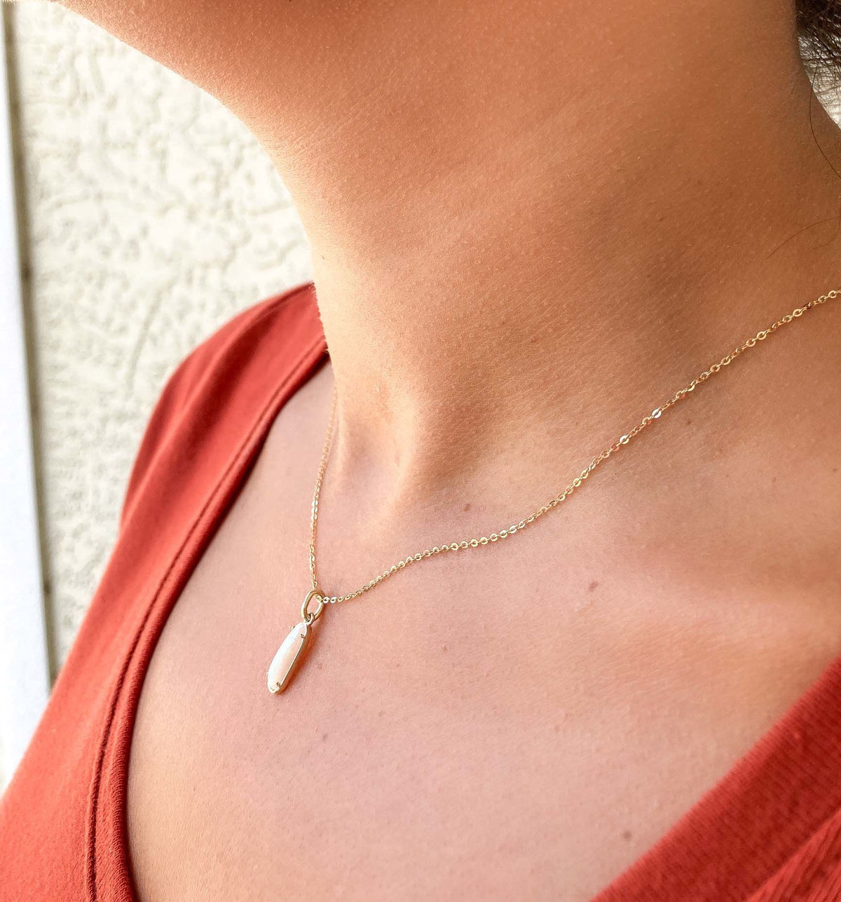 Solid Australian Opal with Beautiful Flash of Fire 9K Yellow Gold Pendant Charm R4079 Aurora Designer