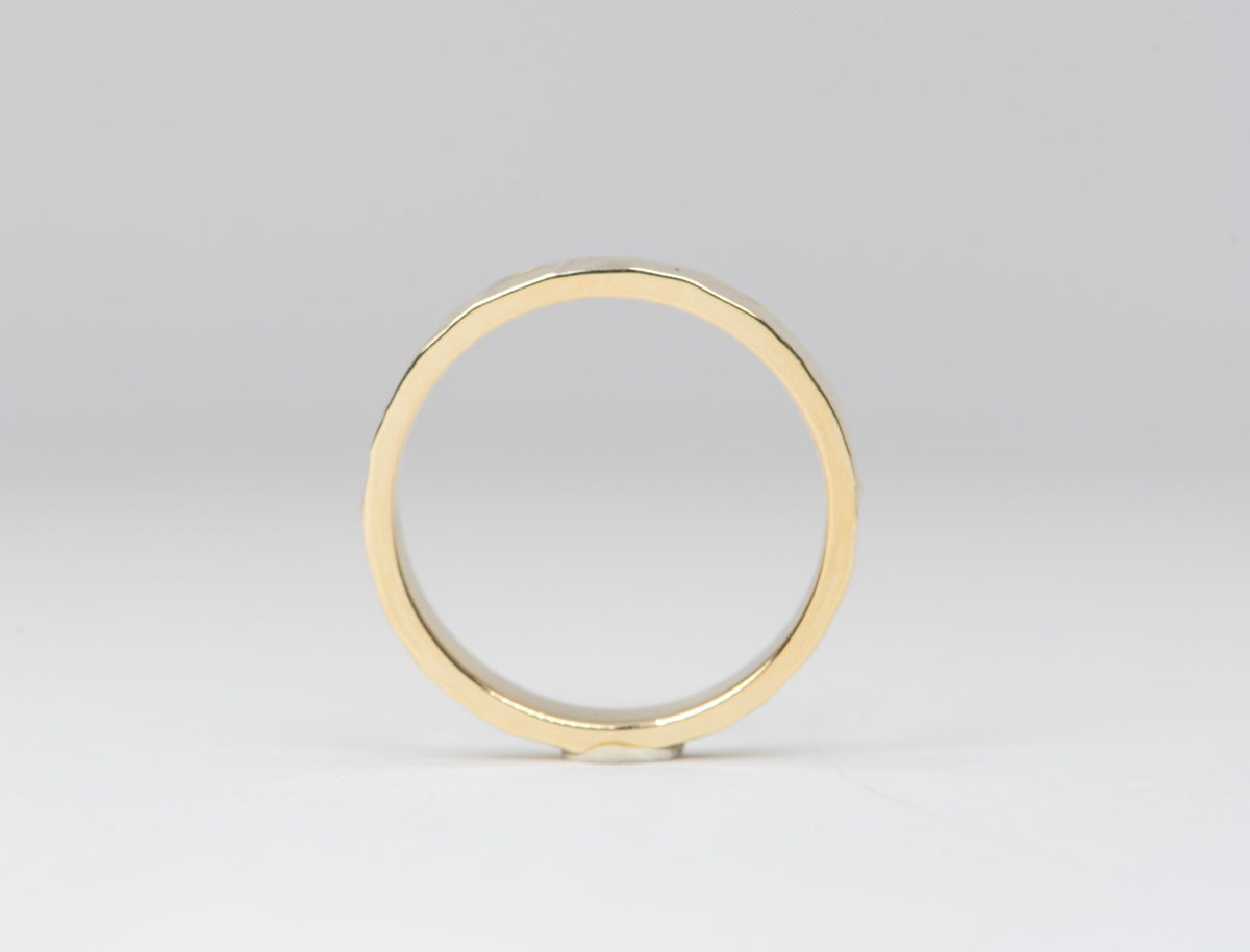 4mm Wide 14K Gold Textured Wedding Band AD1553-4 Aurora Designer