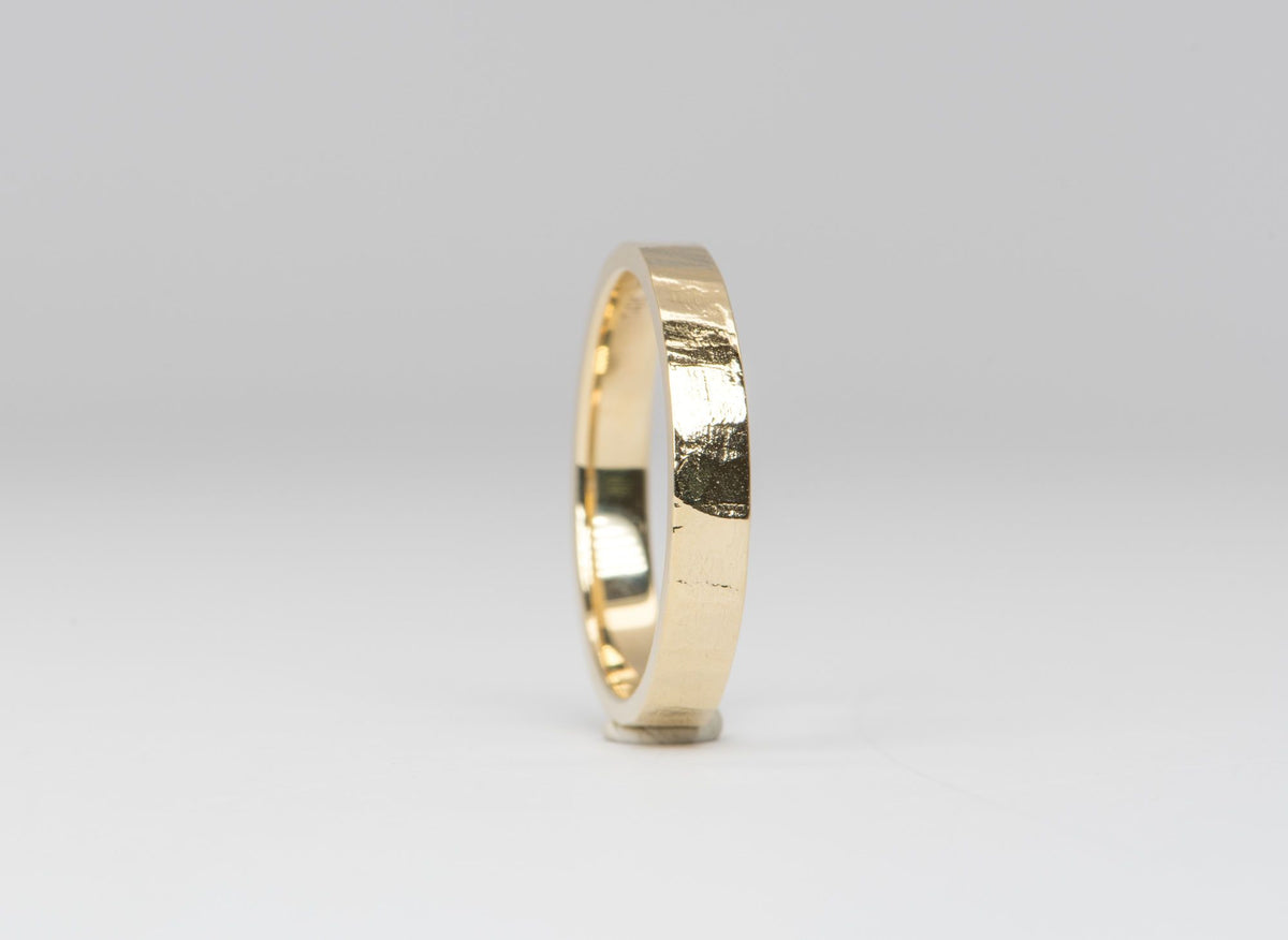 4mm Wide 14K Gold Textured Wedding Band AD1553-4 Aurora Designer