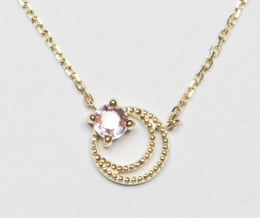 3mm Montana Sapphire Crescent Moon 14K Yellow Gold Pendant Necklace Aurora Designer
