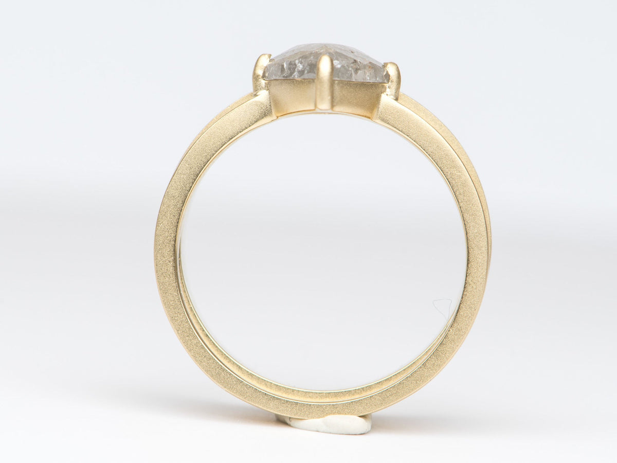 1.3ct Kite-Shape Salt and Pepper Diamond Engagement Ring with Wedding Band 14K Yellow Gold R6256 Aurora Designer