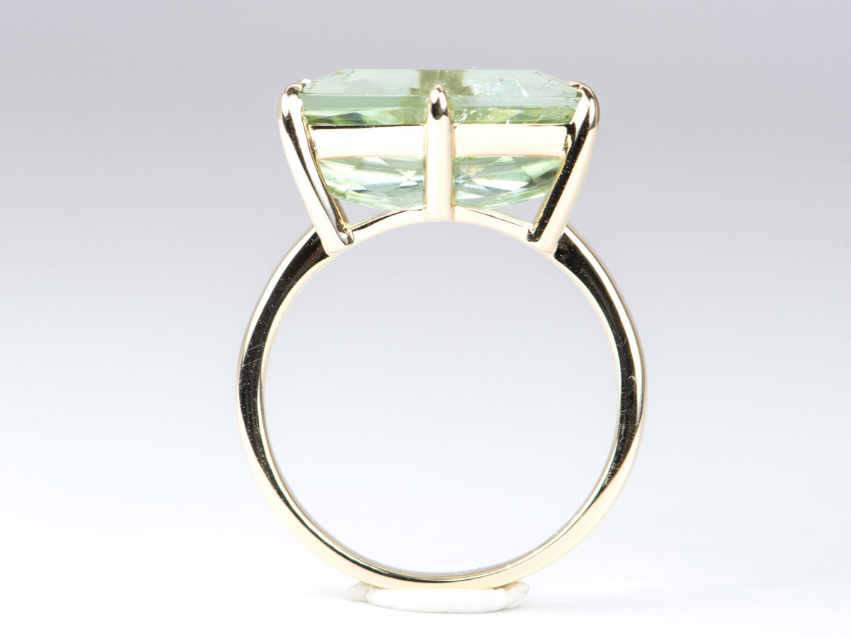 10.33ct Statement Tourmaline Solitiare Ring 14K Yellow Gold R6263 Aurora Designer