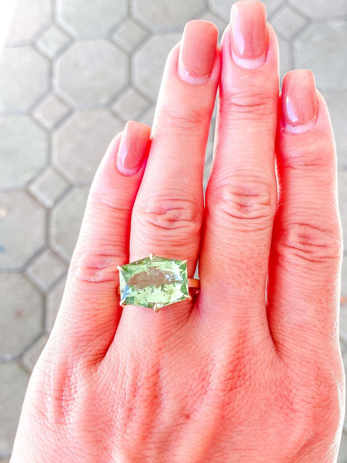 10.33ct Statement Tourmaline Solitiare Ring 14K Yellow Gold R6263 Aurora Designer